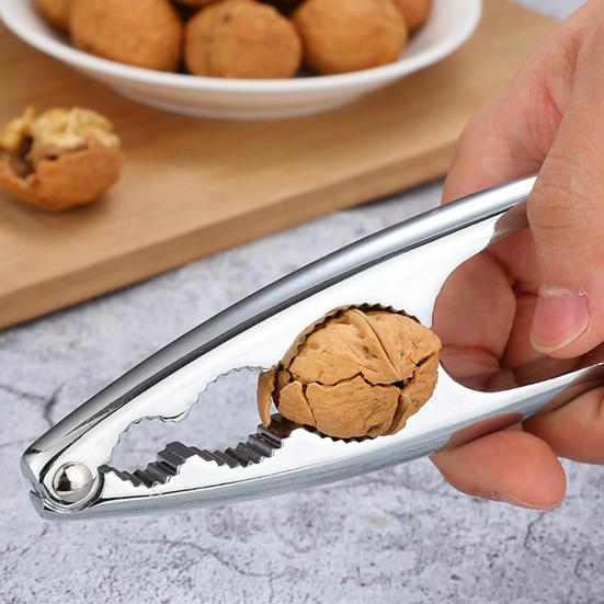 Nøtteknekker Knekker uanstrengt nøtter Ergonomisk håndtak Rustsikkert Gear Clip Spenne Anti-skli rustfritt stål Valnøtt Cracker Tool