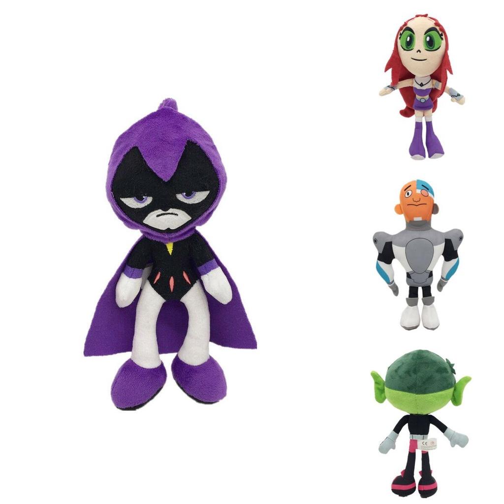 Adorabile Collezione di Peluche Teen Titans Go da 10 Pollici con Robin, Raven e Cyborg