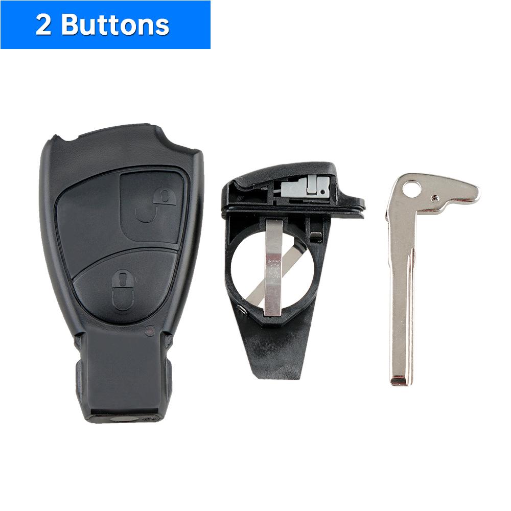 2/3/4 Buttons Car Key Fob Case Shell Replacement Insert Key Remote Cover with Balde Holder Fit for Mercedes/Benz M B E CL SLGood product