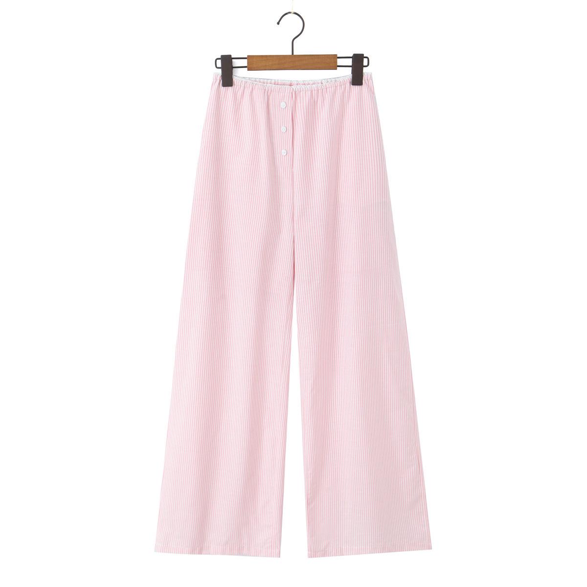 

Women s Retro Lace Patchwork Wide-Leg High Waist Pants Large