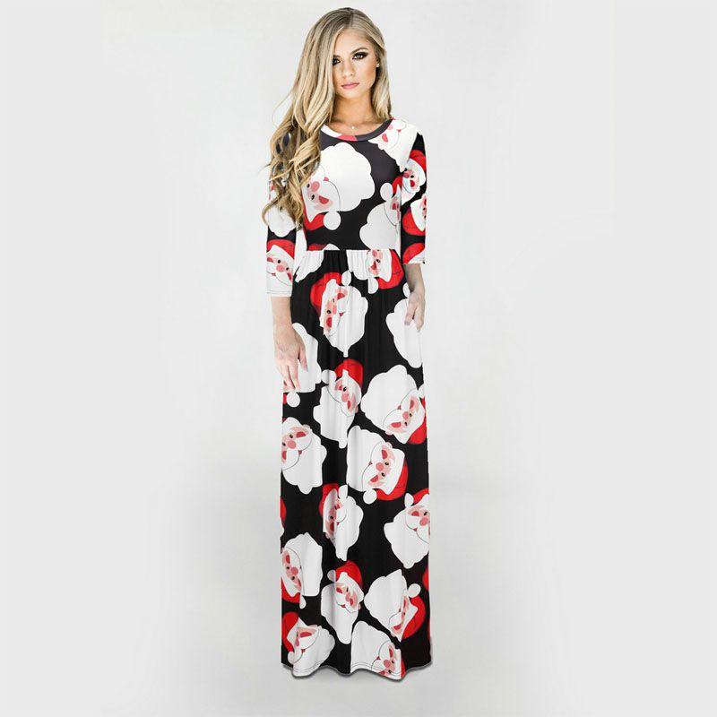 Fashion Women's Long Sleeve Christmas Dress Long Skirt Clothing With Premium Quality Material