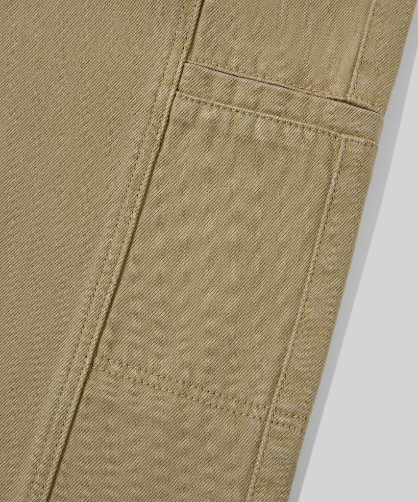 Beodeonteu Garment-Dyed Cut-Pocket Wide Twill Pants [Timber]