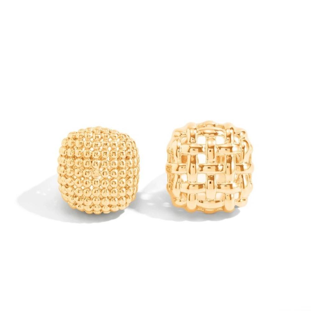 

Adjustable Irregular Square Open Rings Chunky Design 2 Pcs/Set Geometric Rings Daily Wear золотий