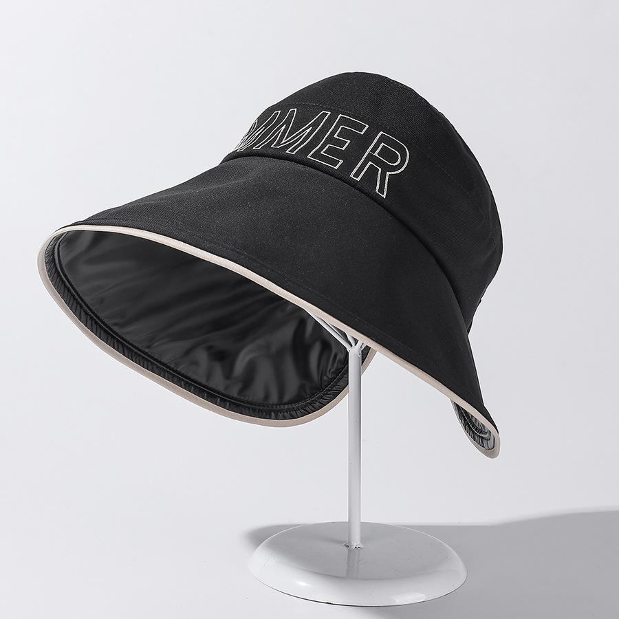 

Шляпа Универсальный Стиль Модный Однотонный Женский Солнцезащитный Шляпа с Широкими Полями чёрный