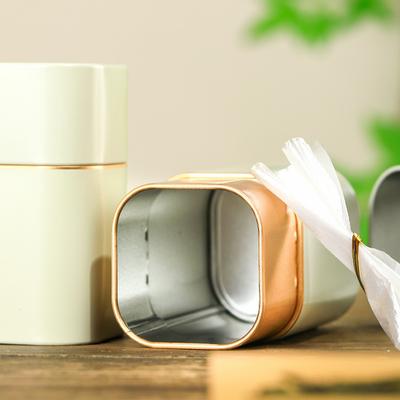 Portable Tea Box Solid Color Tea Sealed Box Teaware Storage Container Tinplate Can Coffee Sugar Box Kitchen Storage