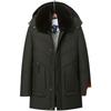 Dad's Winter Outfit: Velvet Thickened Cotton Jacket for Middle-Aged Men, Warm Mid-Length Padded Jacket for 50+