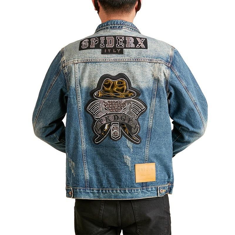 Shlyapa Teri Denim Kurtka Erkaklar Ishchi Kurtkasi Yangi Kundalik Kelishgan Lapelli Ko'ylak Kurtka