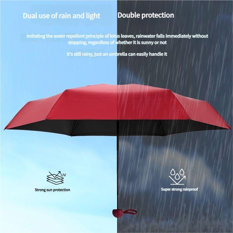 Mini Capsule Umbrella Portable Five Fold Umbrella Sun Rain Dual Use Sunshade Pocket Sun Umbrella Women Anti Sun Anti UV Fold Sma