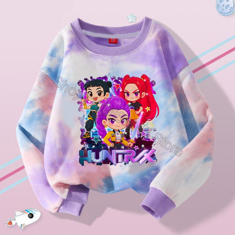 New K Pop Demon Hunters Kids Hoodie Sweatshirt Kawaii Cartoon Printed Tops Boys Autumn Long Sleeves Baby Girl Winter Clothes
