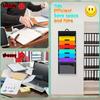 Wall-Mounted Rainbow Accordion File Folder Office Document Bag 6-pocket Hanging Folder Multi-color Hanging File Organizer Multi-layer Classification
