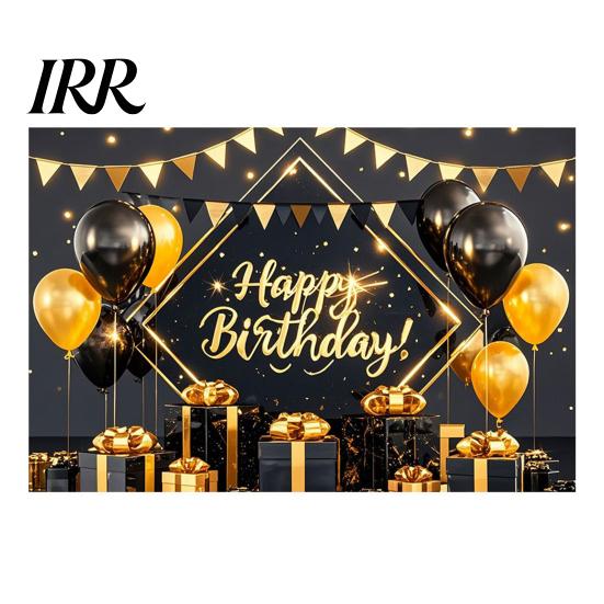 Double-sided Printed Banner Happy Birthday Backdrop, Party Photo Background Cloth for Celebration, Decorative Bunting Flag Decor Kids Women, Supplies