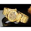 CARLIEN Mens Dragon Collection Limited Luxury Sculpted Dial Golden Automatic Waterproof Watch (Gold)