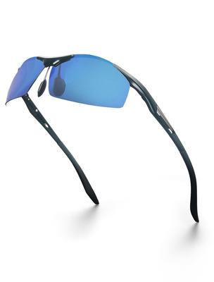 Sports UV for and Hiking H.Nest Sunglasses, Polarized, Ultra-Lightweight, Protection, Driving, Fishing, Golf, Running, (Ice Blue/Gunmetal)