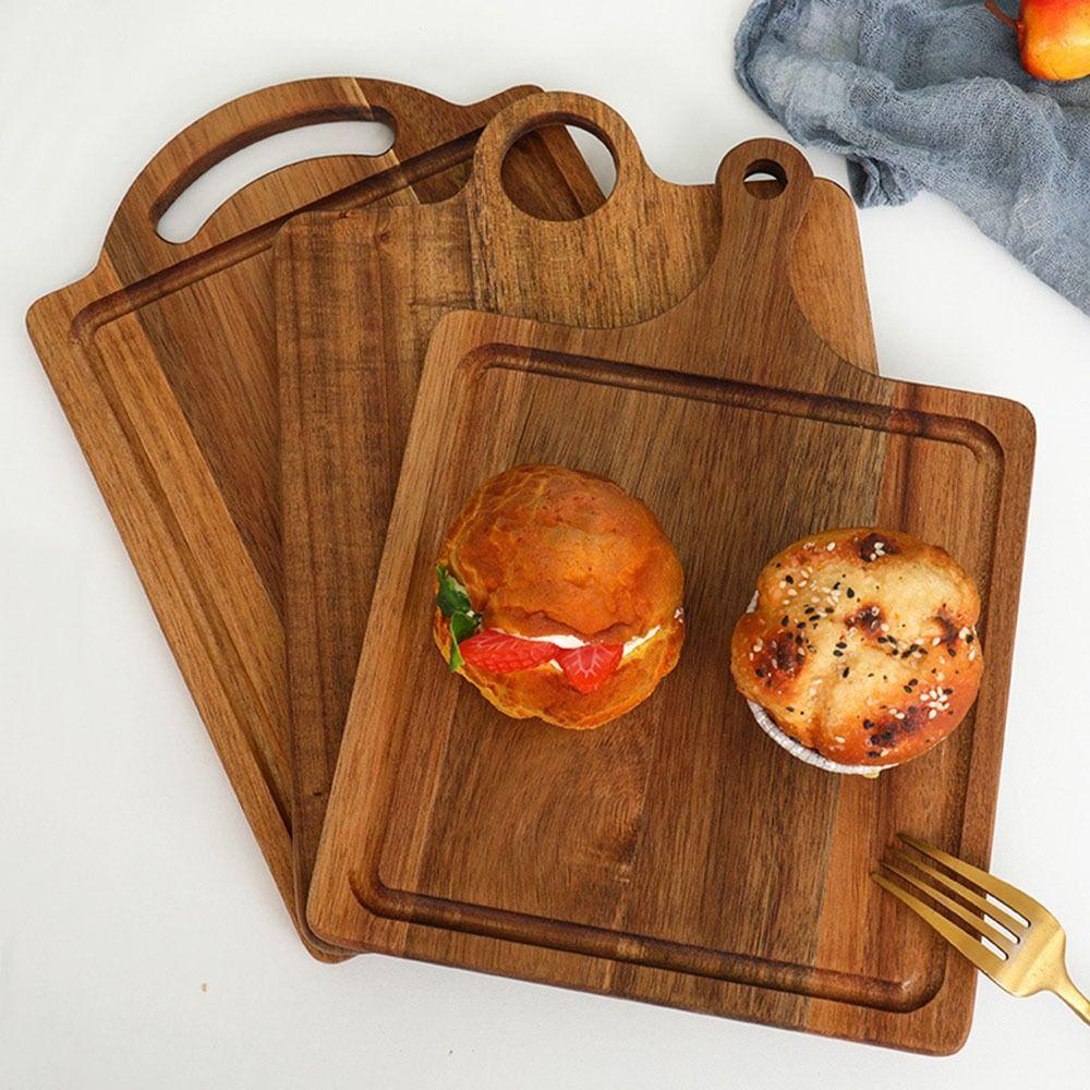 Saftrille Wurstwaren Serviertablett Mehrere Stile Pizzablech Langlebiges Holz Schneidebrett Brot