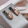 Kinel Luxury Rose Gold Color V Shape Clip Earrings For Women