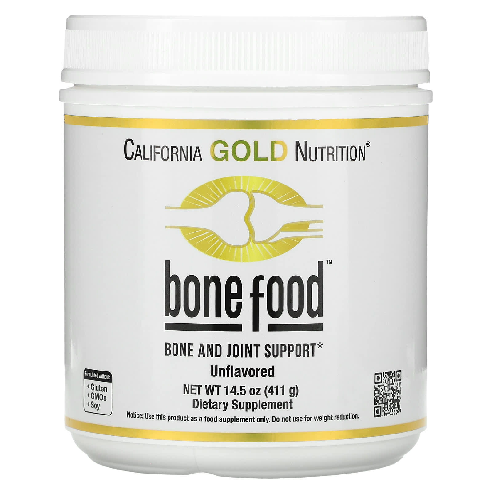 

Bone Food, with Collagen Peptides, Hyaluronic Acid, Vitamins and Minerals, 411G (14.50Oz)