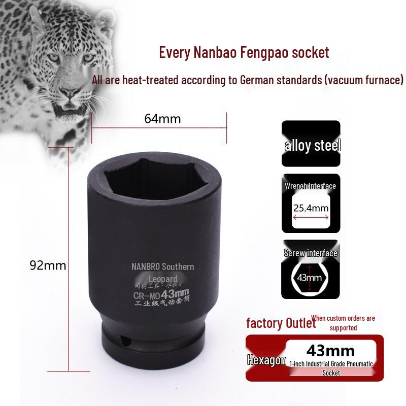 Industrial Grade Heavy Duty 1-Inch Pneumatic Hex Socket for Truck Tires