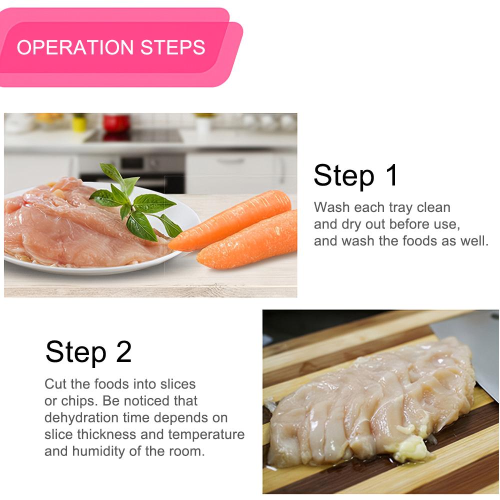 Electric Food Dehydrator Machine 5 Tray Tier Fruit Dryer Beef Jerky Herbs Dryer with Adjustable