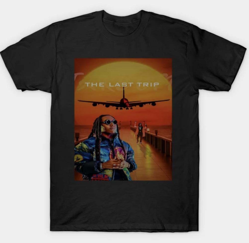 Migos Takeoff Short Sleeve  Mens Unisex S-3XL Black Fan Art Unisex T-Shirt S