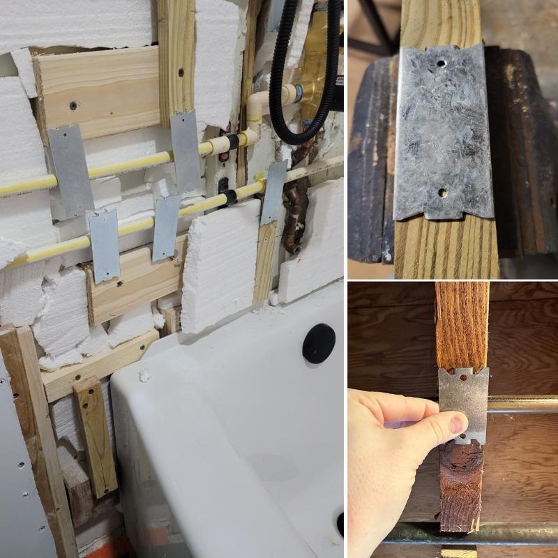 50Pcs AntiNail Protections Plate Shield Cable Wire Protector Plate Safety Nail Plate for Wood Studs Easy to Install