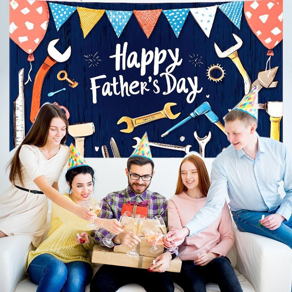 

Wrench Balloon Happy Father s Day Background Polyester Party Photo Banner Photography Props зелений