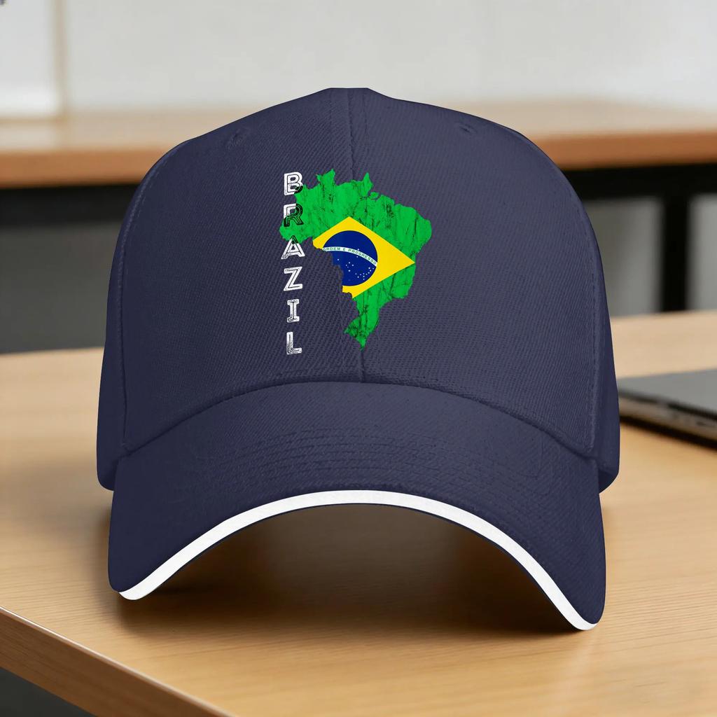 Brazil Map Brazilian Flag Brasil Brasilian Brazilian Pride Sun Baseball Cap Summer Unisex Women Trucker Hat Camping Snapback Cap