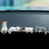 4Pcs Cartoon Cats Miniature Figurines Resins Craft Figures Computer Monitors Desktop Decors Car Central Screen Ornaments