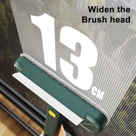 2 in 1 Window Screen Cleaning Brush with Extendable Handle Removable Lightweight Reusable Screen Cleaner Handheld Window Cleaning Scrubber