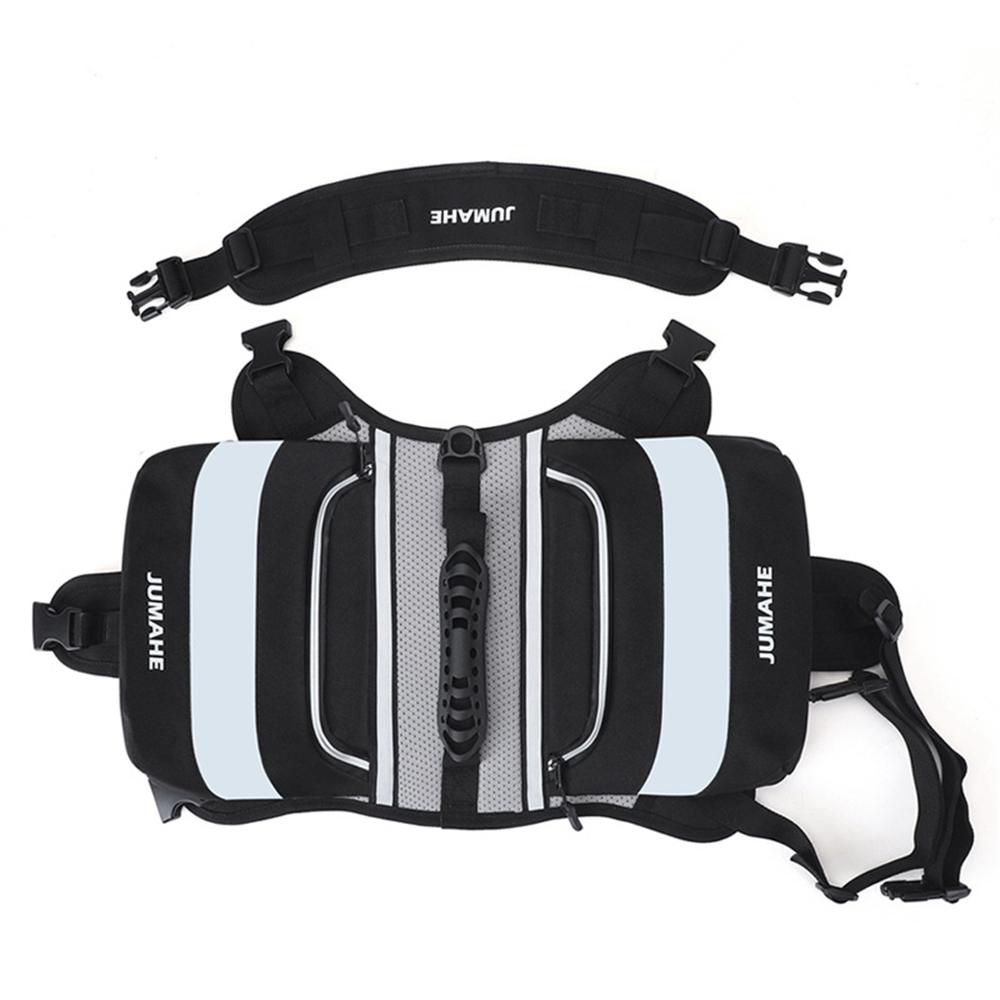 

Pet Snack Bag Outdoor Dog Backpacks Harness Reflective Chest Strap Double Bags Vest Walk Travel Camping for Medium Large Dog чёрный