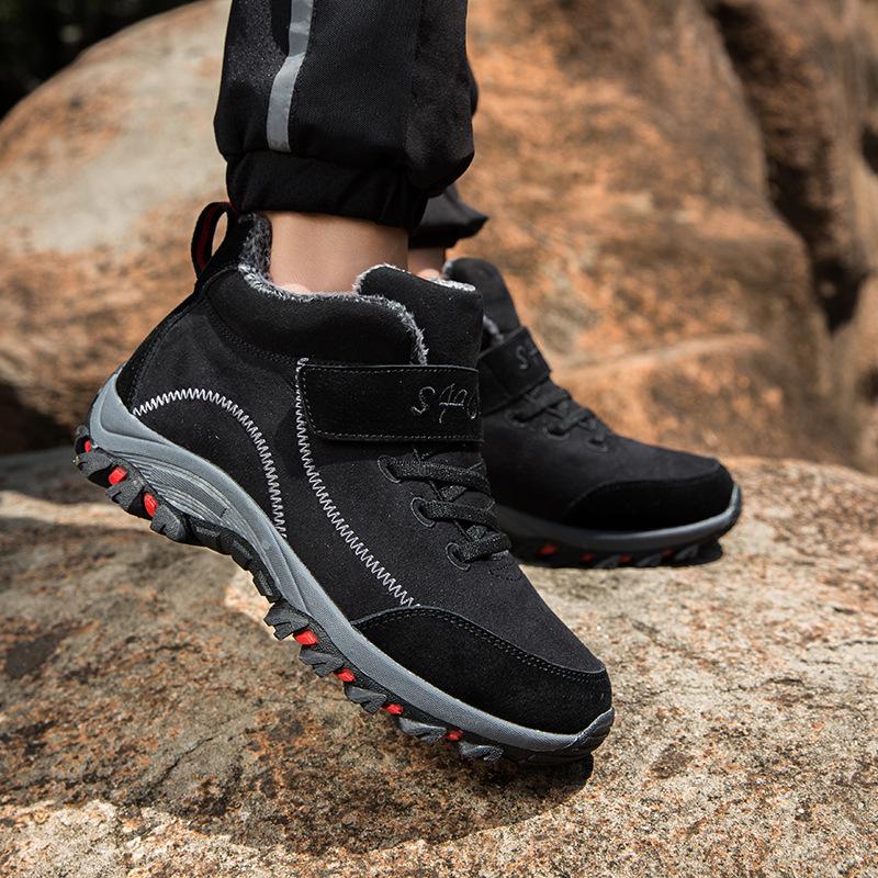 Men's and women's winter and autumn trend fashion velvet warm thickened comfortable elderly cotton shoes