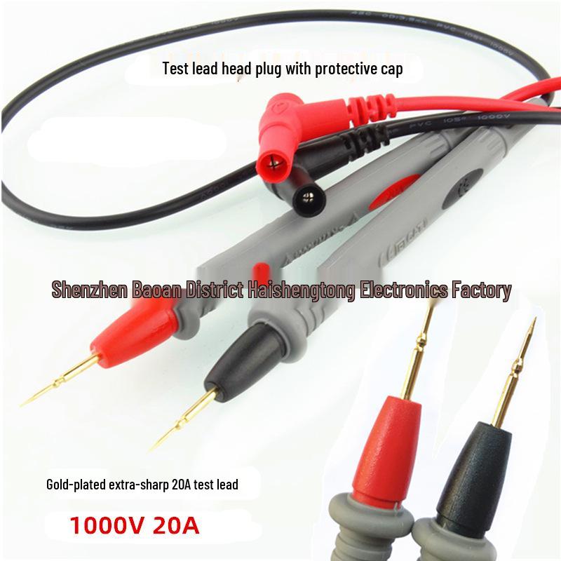 Extra Sharp 20A Test Lead with Digital Display, Fine Tip, and Gold-Plated Copper Needle for Multimeter, 1000V Rated
