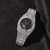 Men's Hip Hop Diamond Skeleton Transparent Mechanical Watch - Fashionable New Design