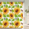 Beautiful Colorful Sunflower Flower Printed Shower Curtains Frabic Waterproof Polyester Decor Bath Curtain With Hooks 240x180cm