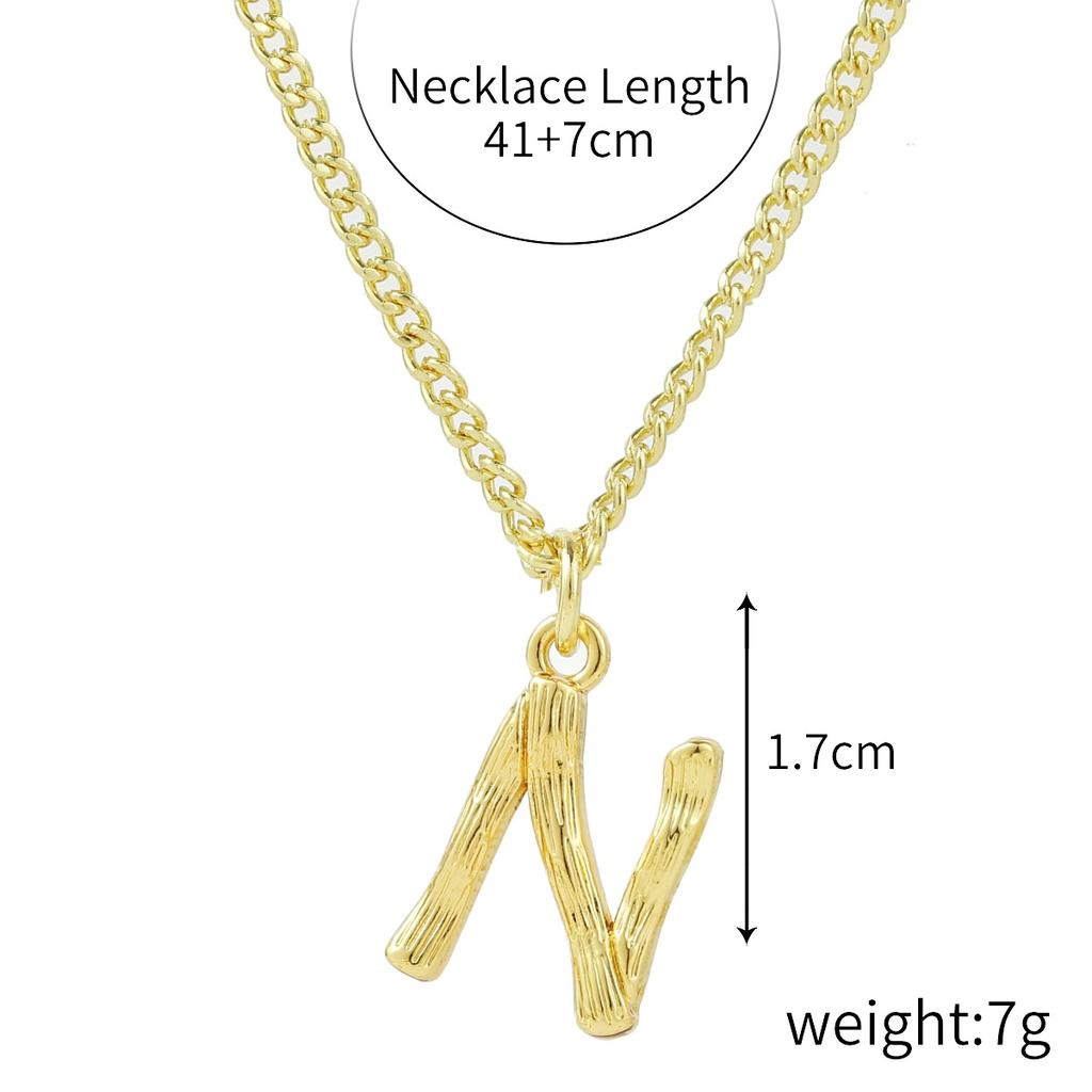 Simple and Compact 26 English Letter Zircon Letter Pendant Necklace