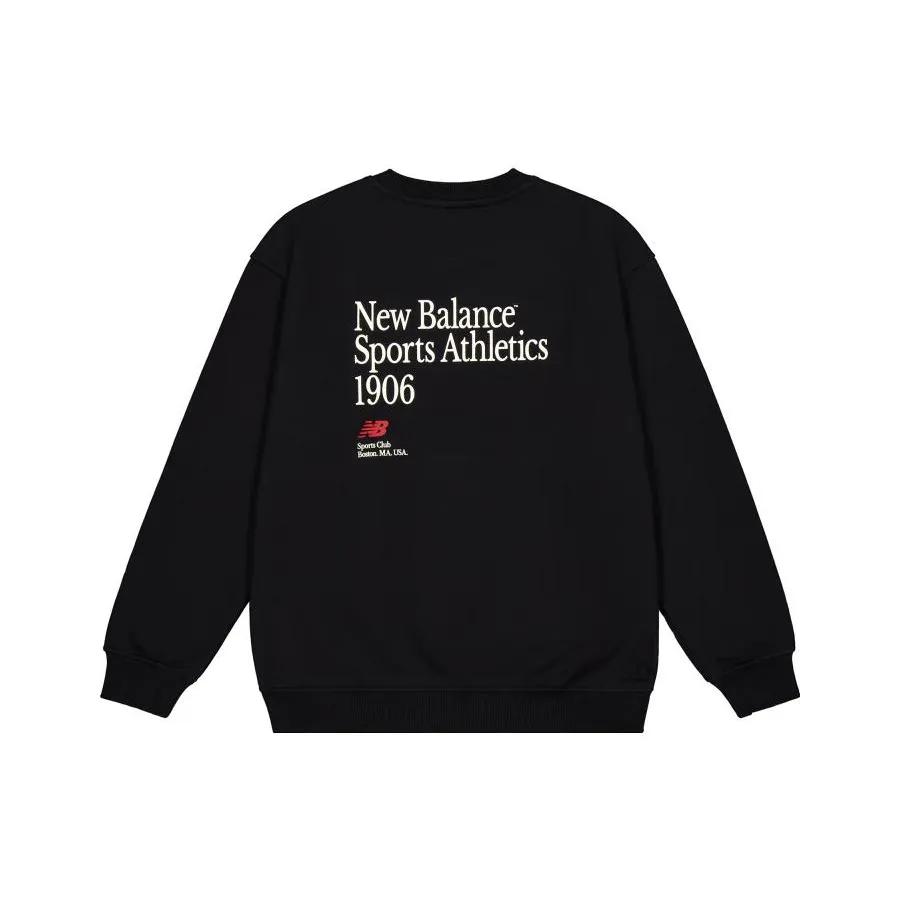 New Balance Sweatshirts Men's Black Crew Neck Moderate Other (Unisex) Sweatshirts NCD42081 BK