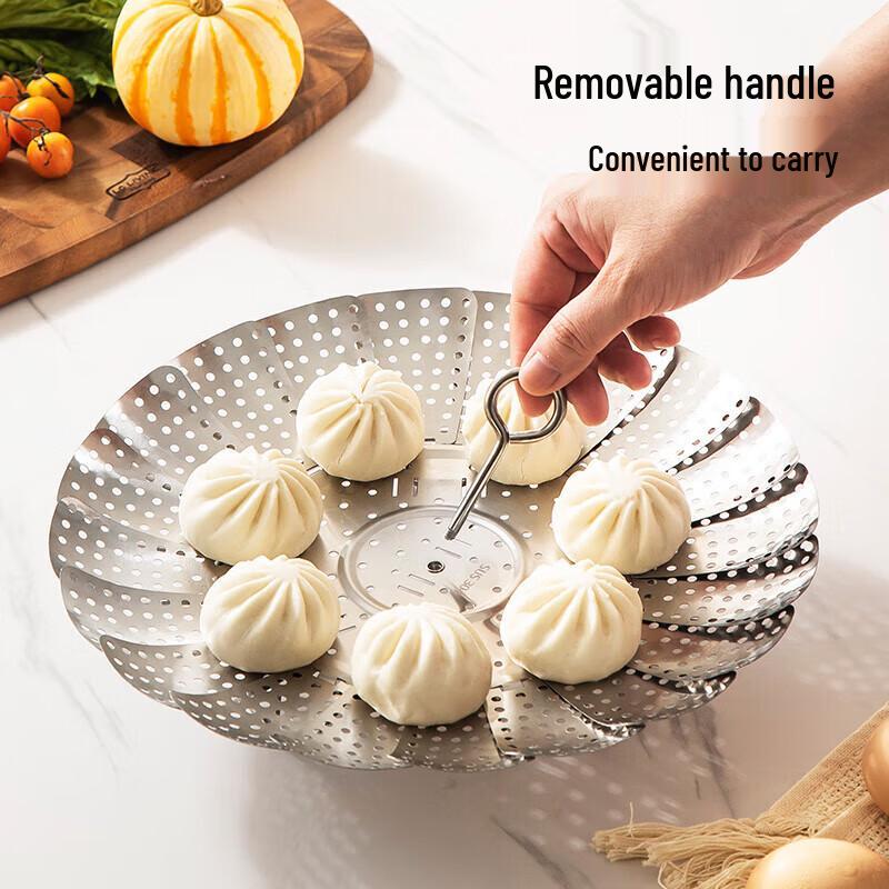 Jingbeier Faltbarer Dampfkorb & Einsatz aus Edelstahl