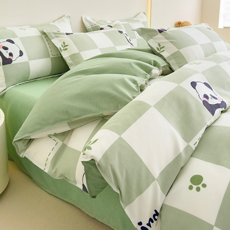 Skin-friendly Cotton Four-piece Dormitory Three-piece Bed Sheet Quilt Cover Bedding