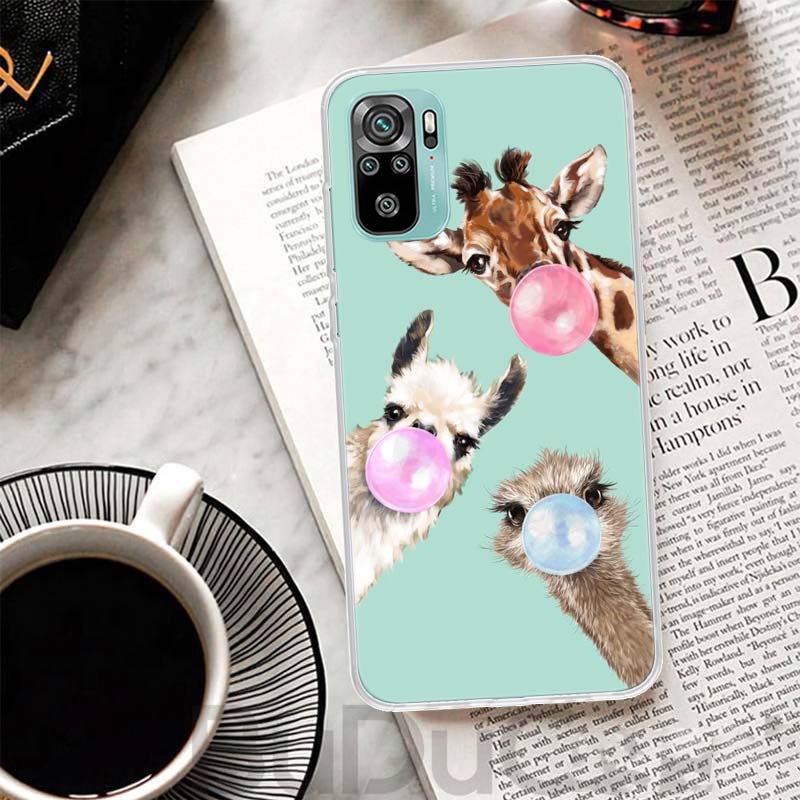 Cute Cartoon Giraffe Animal Cover For Xiaomi Redmi Note 14 13 12S 12 11 Pro Plus Phone Case 11S 10S 10 11E 11T 14Pro 13Pro Print