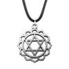 Triquetra Celtic Knot Pendant Necklace Wiccan Occult Protection Jewelry With 45cm Leather Chain
