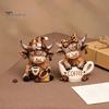 Desktop Coffee Lover Gift 2Pcs Cow Figurine, Cute Resin Animal Statue for Home Desk Rustic Farmhouse Kitchen Ornament Decor, Cafe Style Tabletop