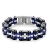 Stainless Steel Biker Bracelet Men - Hip Hop Style Cycling Safety Accessory With Chain Design Geometric
