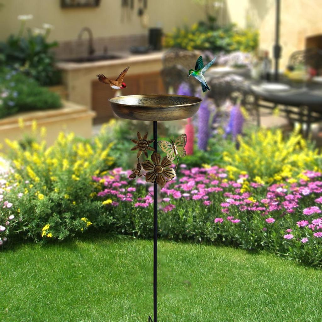 Standing Bird Bath Bowl Water Bowl Large Capacity Accessories Bird Feeder Backyard for Outside Yard Hummingbird Patio Railing