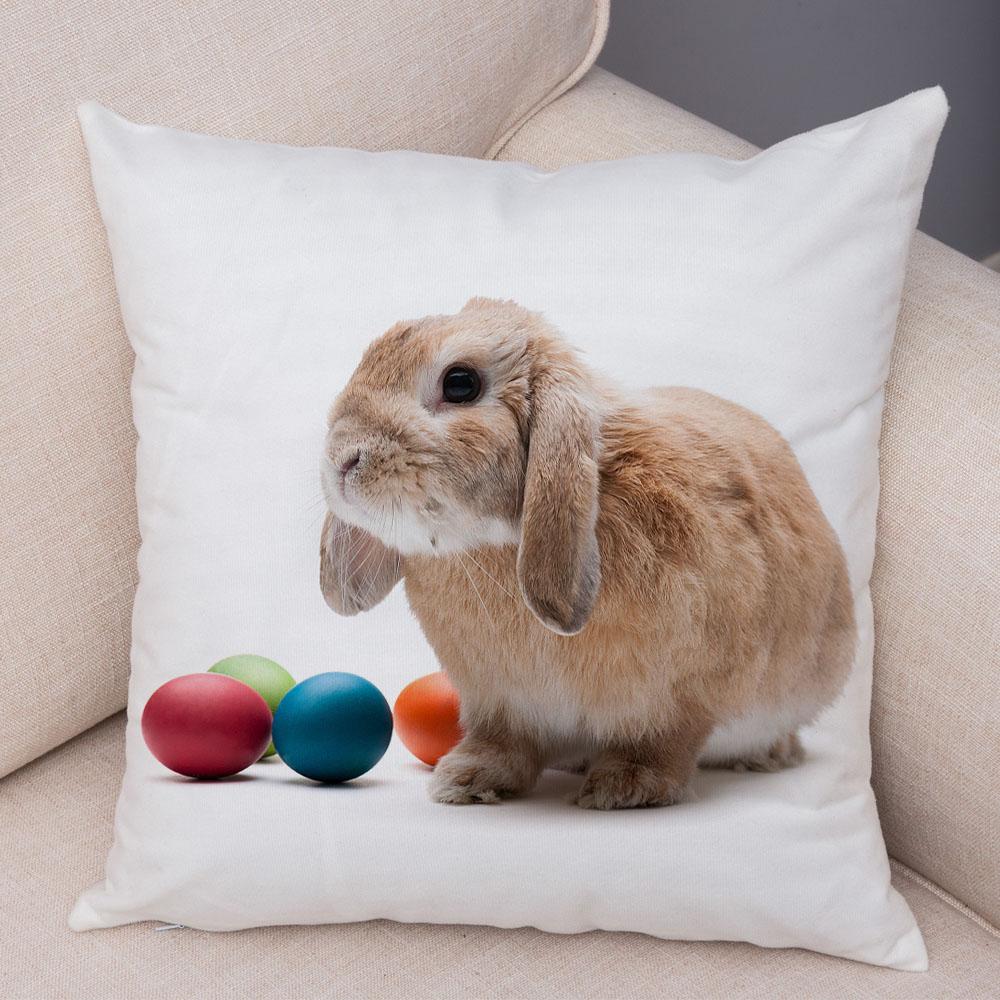 Home Sofa Kids Room Decor Cute Pet Animal Print Cushion Cover Pillowcase  Rabbit