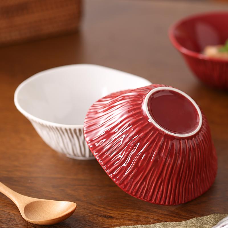 BRCeramic Soup Salad Bowl Kitchen Restaurant Special Appetizer Tableware Rock Texture Dessert Bowl Noodles Bowls Dinner PlateEY