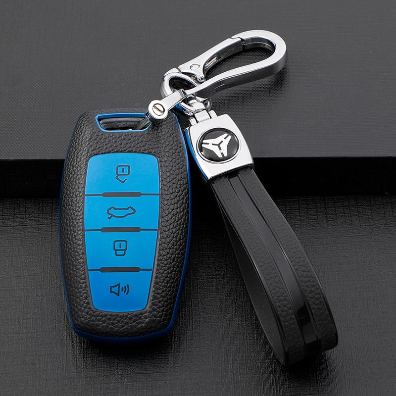 Für Great Wall Haval Hover H1 H4 H6 H7 H8 H9 GMW Coupe TPU Leder Auto Fernbedienung 4 Tasten Schlüsselabdeckung Hülle Tasche Halter Schlüsselanhänger
