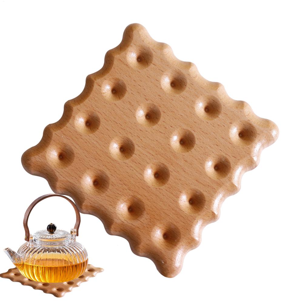 Wooden Coasters Biscuit Shape Table Wood Coasters For Drink Cup Coffee Tea Hot Drinks Table Mats Farmhouse Cup Coasters For