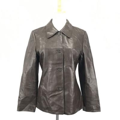 ESTILÍZAME Chaqueta de Cuero de Oveja Genuino/Talla de Mujer M/9/Marrón/Blusón/Ropa de Abrigo Estilo Tokio(USADO)