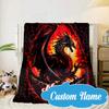Custom Name Fiery Dragon's Majesty Blanket bed sofa Blanket Flannel Blanket for Camping, Hiking, Picnic Essentials,gift for Fan family