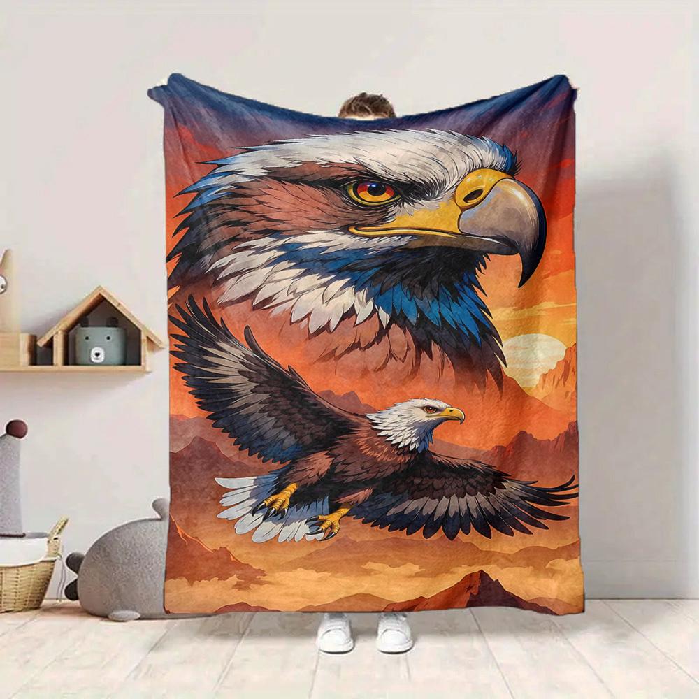 1pc Eagle, Wildlife Blanket Lightweight Blanket Throw Blanket For Sofa, Bed, Travel, Camping, Livingroom, Office, Couch, Chair yy251010098