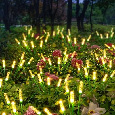 Warm Light Solar Garden Lights Energy Saving Auto-On System Solar Reed Lights Waterproof Design Intelligent Control